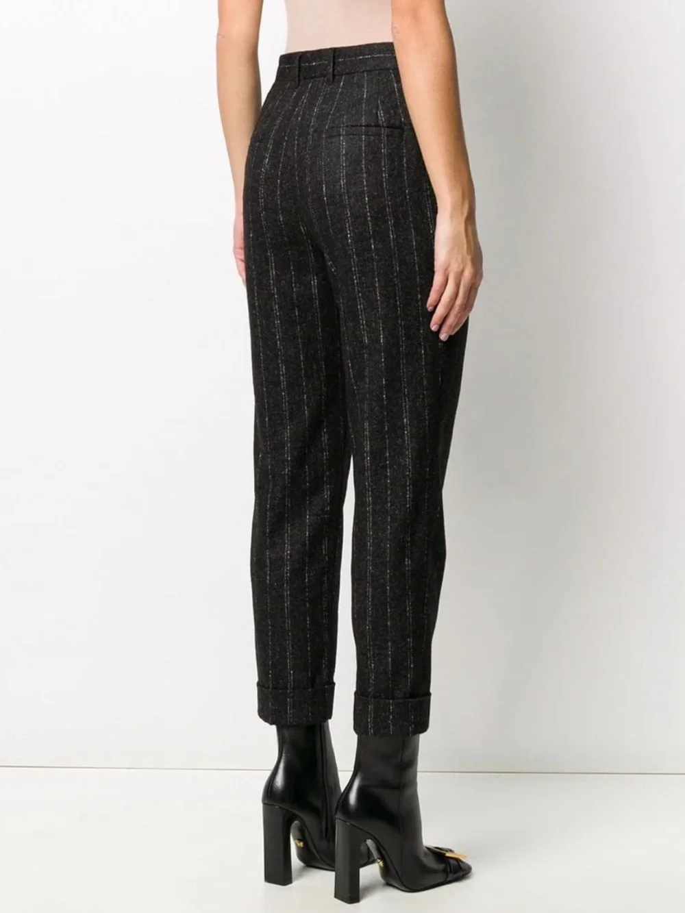 Dolce & Gabbana Black Pinstripe Woman's Dress Pants - Picture 2 of 8
